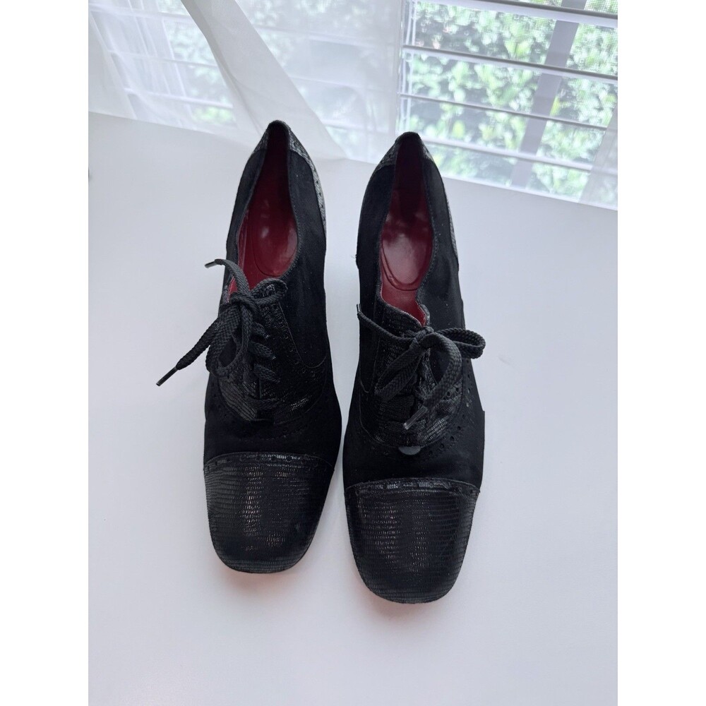 Alfani Dress Vintage  Pumps Black Leather Lace Up Size 9M